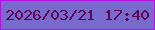 文字の大きさ：5、枠の色：b70fe2、背景の色：796bce、文字の色：5f0652 無料ブログパーツのブログ時計