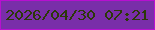 文字の大きさ：4、枠の色：b710d0、背景の色：792ea9、文字の色：2c3909 無料ブログパーツのブログ時計