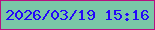 文字の大きさ：4、枠の色：b71180、背景の色：7ac7a7、文字の色：2307fa 無料ブログパーツのブログ時計