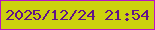 文字の大きさ：3、枠の色：b714c5、背景の色：ccd10e、文字の色：611387 無料ブログパーツのブログ時計