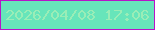 文字の大きさ：4、枠の色：b714c8、背景の色：67e5ba、文字の色：9aedb7 無料ブログパーツのブログ時計