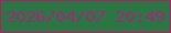 文字の大きさ：4、枠の色：b71b68、背景の色：2c7646、文字の色：a02a78 無料ブログパーツのブログ時計