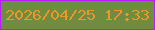 文字の大きさ：2、枠の色：b71df8、背景の色：708c3f、文字の色：ec9828 無料ブログパーツのブログ時計
