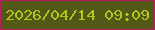 文字の大きさ：3、枠の色：b71e61、背景の色：535816、文字の色：b0c520 無料ブログパーツのブログ時計