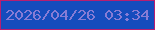 文字の大きさ：2、枠の色：b71e71、背景の色：154cbd、文字の色：877cd5 無料ブログパーツのブログ時計