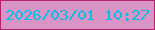 文字の大きさ：5、枠の色：b7216c、背景の色：d794c5、文字の色：04c0e7 無料ブログパーツのブログ時計
