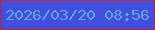 文字の大きさ：5、枠の色：b72432、背景の色：424fde、文字の色：61a7d5 無料ブログパーツのブログ時計