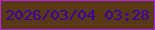 文字の大きさ：4、枠の色：b725ea、背景の色：593814、文字の色：35009b 無料ブログパーツのブログ時計