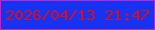 文字の大きさ：4、枠の色：b726cf、背景の色：1633f3、文字の色：d70c23 無料ブログパーツのブログ時計