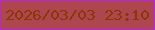 文字の大きさ：4、枠の色：b726de、背景の色：ad464e、文字の色：8b3605 無料ブログパーツのブログ時計