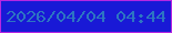 文字の大きさ：2、枠の色：b726e2、背景の色：1919d6、文字の色：2d75c2 無料ブログパーツのブログ時計