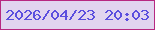 文字の大きさ：5、枠の色：b72981、背景の色：e1d5ef、文字の色：5b4fde 無料ブログパーツのブログ時計