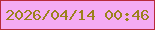 文字の大きさ：1、枠の色：b72b3b、背景の色：f4abf3、文字の色：9b811b 無料ブログパーツのブログ時計