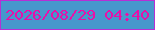 文字の大きさ：4、枠の色：b72ed5、背景の色：4797cc、文字の色：e90fa9 無料ブログパーツのブログ時計