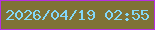 文字の大きさ：2、枠の色：b72fe2、背景の色：7f7236、文字の色：83d8f9 無料ブログパーツのブログ時計