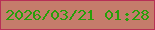 文字の大きさ：4、枠の色：b73056、背景の色：c57c6b、文字の色：289f09 無料ブログパーツのブログ時計