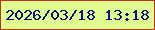 文字の大きさ：4、枠の色：b73124、背景の色：e0fe8f、文字の色：0c1380 無料ブログパーツのブログ時計