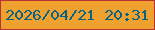 文字の大きさ：1、枠の色：b73231、背景の色：efa12f、文字の色：0b6181 無料ブログパーツのブログ時計