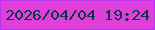文字の大きさ：4、枠の色：b735ee、背景の色：e03fda、文字の色：093649 無料ブログパーツのブログ時計