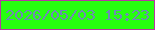 文字の大きさ：2、枠の色：b736a3、背景の色：26ff0f、文字の色：6e8ab5 無料ブログパーツのブログ時計