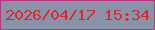 文字の大きさ：2、枠の色：b7377f、背景の色：8893a9、文字の色：db292d 無料ブログパーツのブログ時計