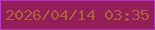 文字の大きさ：5、枠の色：b737c9、背景の色：941e58、文字の色：ae5f3a 無料ブログパーツのブログ時計
