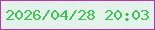 文字の大きさ：5、枠の色：b739a5、背景の色：e4f2ec、文字の色：40c450 無料ブログパーツのブログ時計