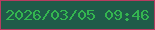 文字の大きさ：4、枠の色：b73b60、背景の色：1f5b49、文字の色：34b550 無料ブログパーツのブログ時計