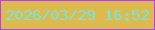 文字の大きさ：2、枠の色：b73cfc、背景の色：deb94e、文字の色：75e6de 無料ブログパーツのブログ時計