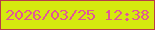 文字の大きさ：4、枠の色：b73e48、背景の色：d5e90f、文字の色：e25796 無料ブログパーツのブログ時計