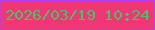文字の大きさ：1、枠の色：b73eeb、背景の色：ef3677、文字の色：53bd61 無料ブログパーツのブログ時計