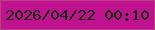 文字の大きさ：4、枠の色：b7427e、背景の色：c01190、文字の色：152c0c 無料ブログパーツのブログ時計