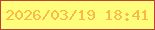 文字の大きさ：4、枠の色：b7433d、背景の色：fefe7c、文字の色：fbb944 無料ブログパーツのブログ時計