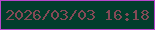 文字の大きさ：1、枠の色：b746cd、背景の色：013d2c、文字の色：844956 無料ブログパーツのブログ時計
