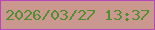 文字の大きさ：3、枠の色：b747b9、背景の色：cb988f、文字の色：508f2f 無料ブログパーツのブログ時計