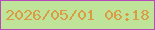 文字の大きさ：1、枠の色：b749bd、背景の色：bfe499、文字の色：d99c44 無料ブログパーツのブログ時計