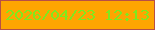 文字の大きさ：3、枠の色：b74e46、背景の色：fea501、文字の色：7fe91e 無料ブログパーツのブログ時計