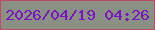 文字の大きさ：1、枠の色：b75065、背景の色：8b9085、文字の色：7a14bf 無料ブログパーツのブログ時計
