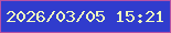 文字の大きさ：4、枠の色：b752a5、背景の色：303ccd、文字の色：f0fcbe 無料ブログパーツのブログ時計