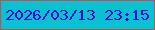 文字の大きさ：4、枠の色：b75358、背景の色：08c2d2、文字の色：210ccb 無料ブログパーツのブログ時計