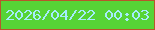 文字の大きさ：4、枠の色：b7562b、背景の色：56d436、文字の色：a5ecfc 無料ブログパーツのブログ時計