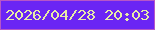 文字の大きさ：2、枠の色：b756c7、背景の色：6b25f4、文字の色：e7eca7 無料ブログパーツのブログ時計