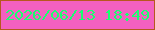 文字の大きさ：1、枠の色：b7571e、背景の色：f360c0、文字の色：19ff70 無料ブログパーツのブログ時計