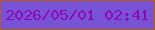 文字の大きさ：1、枠の色：b75a18、背景の色：7854d4、文字の色：8d08b9 無料ブログパーツのブログ時計
