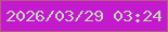 文字の大きさ：3、枠の色：b75a7f、背景の色：c31ace、文字の色：c2d6b6 無料ブログパーツのブログ時計