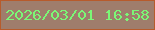 文字の大きさ：5、枠の色：b75b2c、背景の色：9f7d6c、文字の色：7bf776 無料ブログパーツのブログ時計