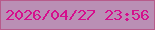 文字の大きさ：2、枠の色：b75b8b、背景の色：ba8fb5、文字の色：d50f8d 無料ブログパーツのブログ時計