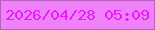 文字の大きさ：3、枠の色：b75ec0、背景の色：ef82f8、文字の色：e71bf6 無料ブログパーツのブログ時計