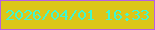 文字の大きさ：3、枠の色：b75fe5、背景の色：dcc619、文字の色：40f7d0 無料ブログパーツのブログ時計