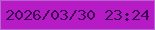 文字の大きさ：3、枠の色：b763d0、背景の色：b61bc6、文字の色：3d0353 無料ブログパーツのブログ時計